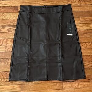 A-Line Faux Leather Skirt